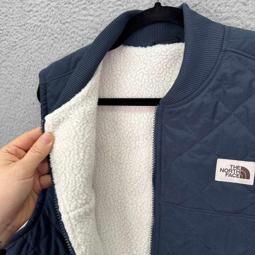 North Face Vest Mens L Gray Blue Cuchillo Insulated Vest 2.0 Quilted Outdoor - Picture 4 of 9